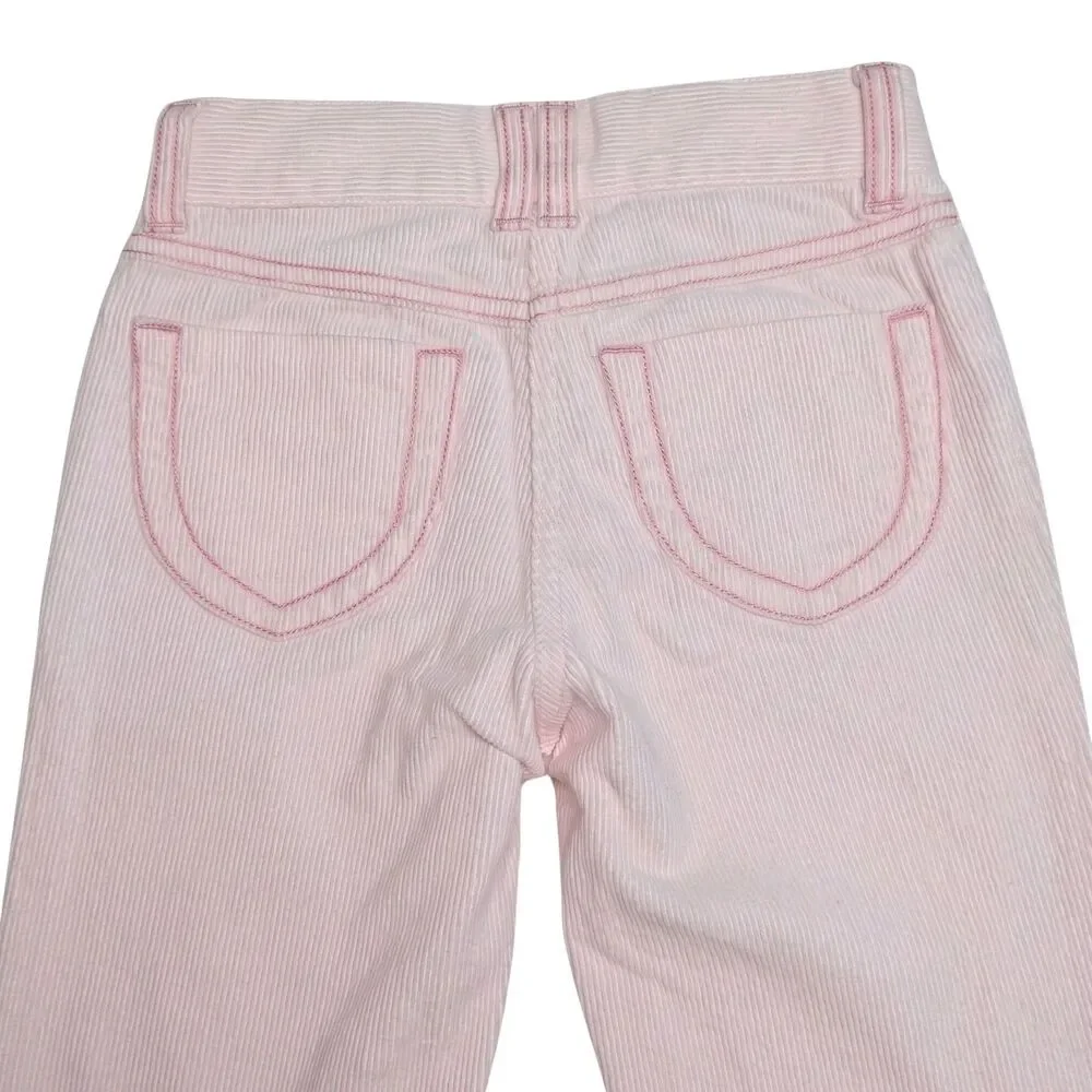 Gymboree Corduroy Pants Size 6 Pink Flare Leg Embroidered 2006 Princess Snowdrop